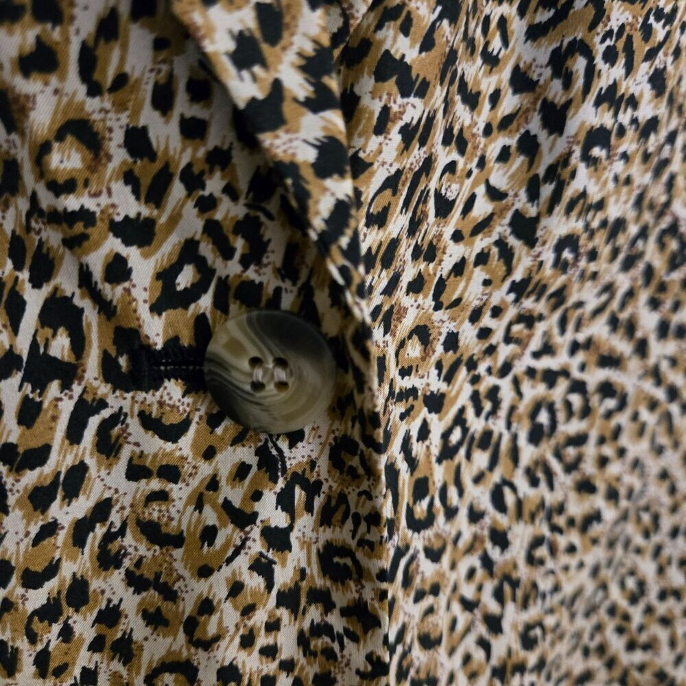 Anna And Frank 100% Silk Animal Print 2 Button Blazer Size Lp - Picture 4 of 6